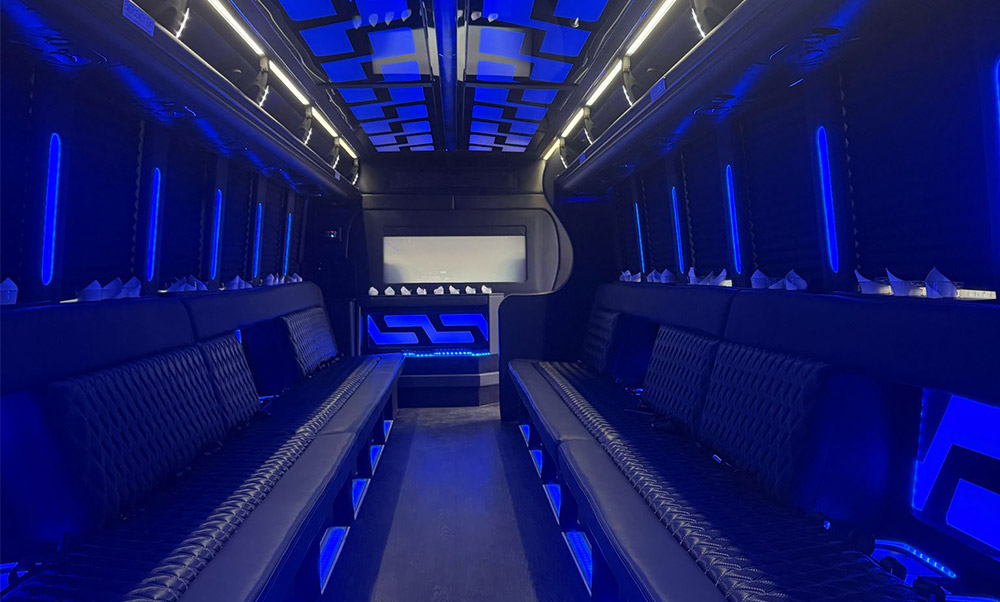 30 Passenger Party Bus interior
